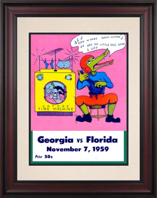 1959 Flofida Vs. Georgia 105x14 Framed Historic Football Print