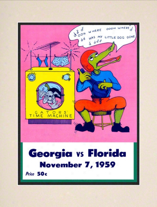 1959 Florida Vs. Georgia 10.5x14 Matted Historic Football Print