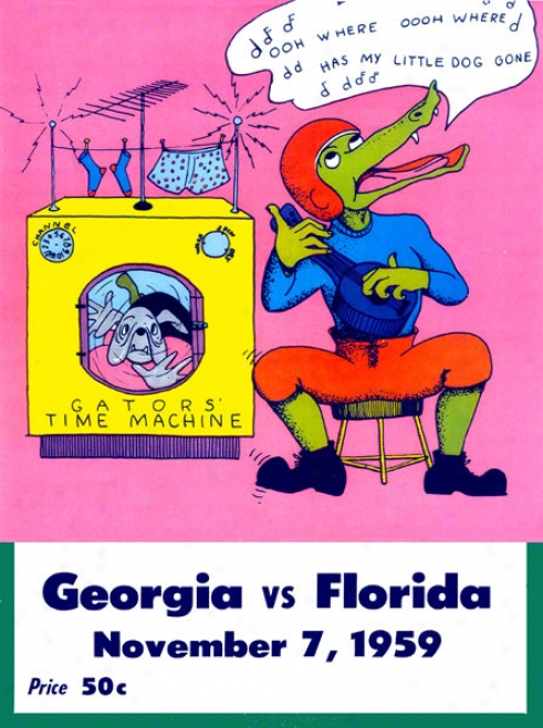 1959 Florida Vs. Georgia 36 X 48 Canvas Historic Football Print