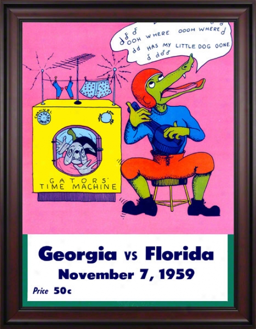 1959 Florida Vs. Georgia 36 X 48 Framed Canvas Historic Football Print