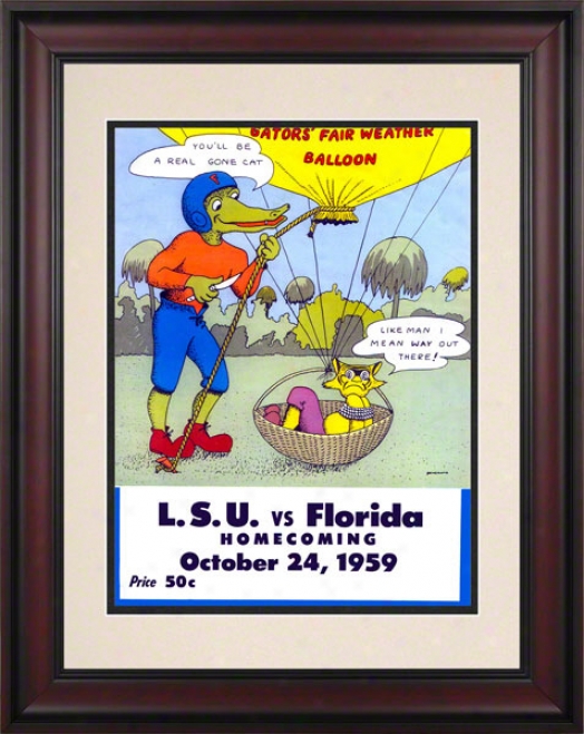 1959 Florida Vs. Lsu 10.5x14 Framed Historic Football Impress