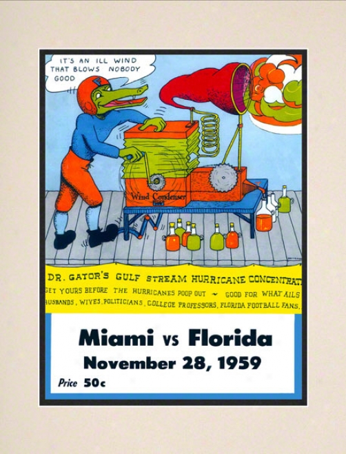 1959 Florida Vs. Miami 10.5x14 Matted Historic Football Print