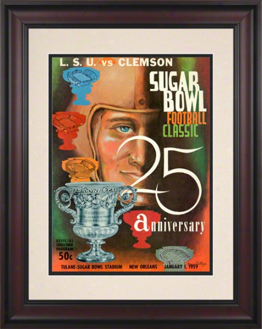 1959 Lsu Vs. Clemson 10.5x14 Framed Historic Football Print