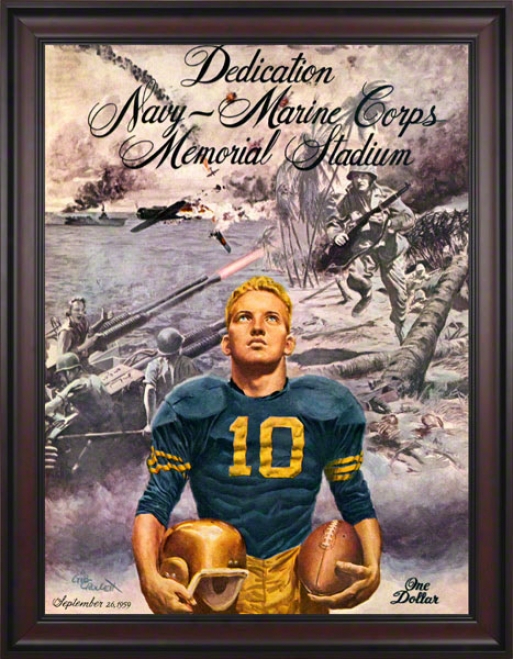 1959 Navy Stadium Dedicationn 36 X 48 Framed Canvas Historic Football Print