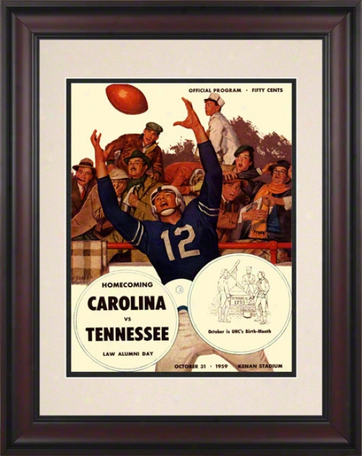 1959 North Carolina Vs. Tennessee 10.5x14 Framed Historkc Football Print