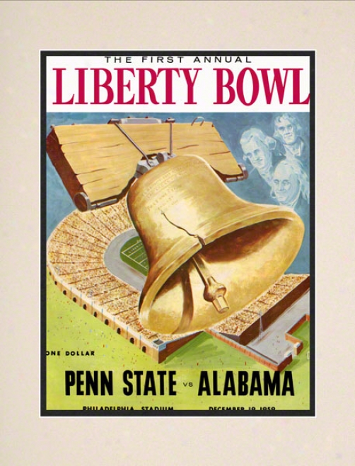 1959 Penn State Nittany Lions Vs Alabama Crimson Tide 10 1/2 X 14 Matted Historic Football Poster