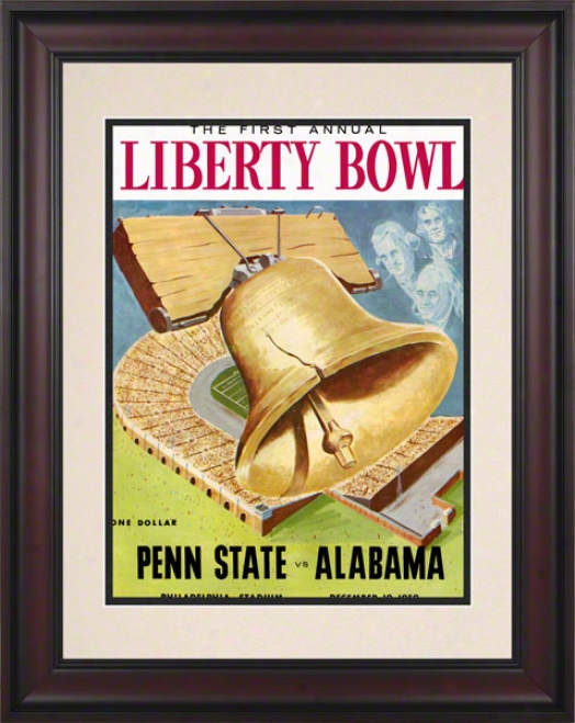 1959 Psnn State Nittany Lions Vs Alabama Crimson Tide 10 1/2 X 14 Framed Historic Football Poster