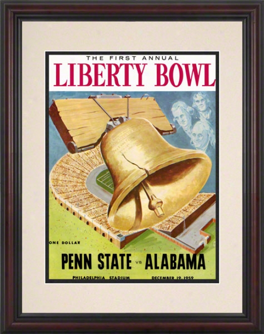 1959 Penn State Nittany Lions Vs Alabama Crimson Tide 8.5 X 11 Framed Historic Football Poster