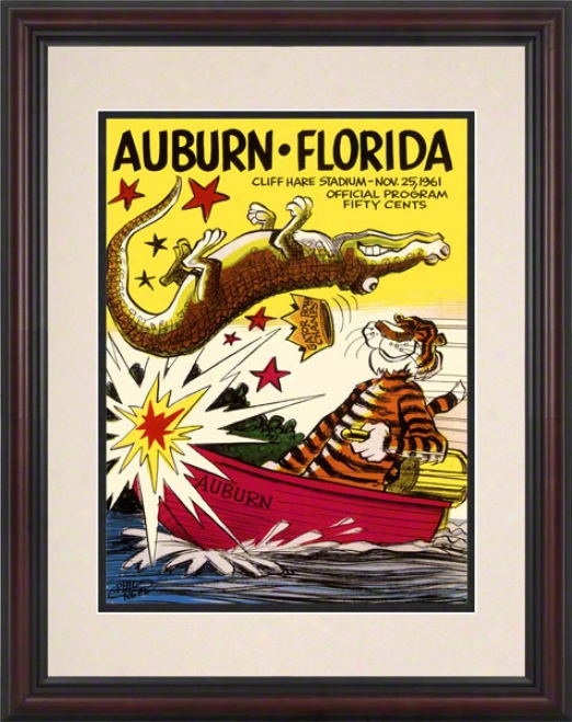 1961 Nut-brown Vs. Florida 8.5 X 11 Framed Historic Football Print