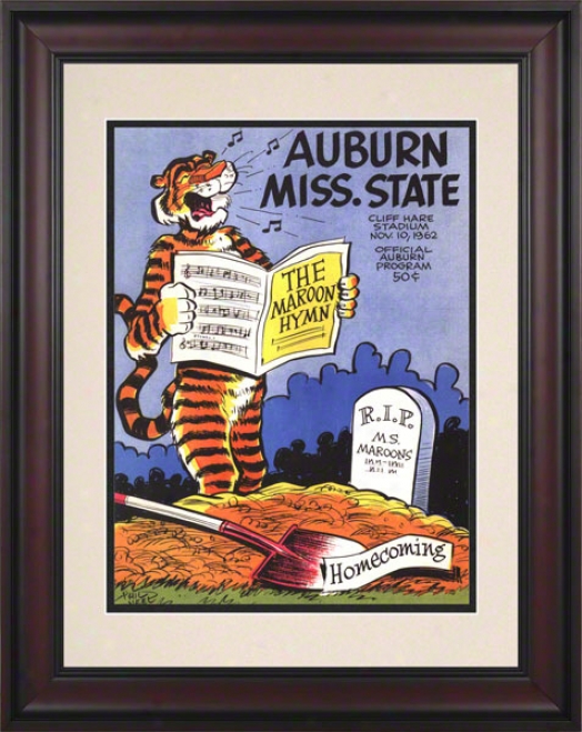 1962 Auburn Vs. Mississippi Stare 10.5x14 Framed Historic Football Print