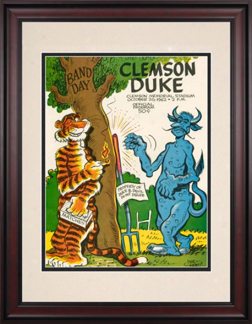 1962 Clemson Tigers Vs. Duke Blue Devils 10.5x14 Framed Historic Football Print