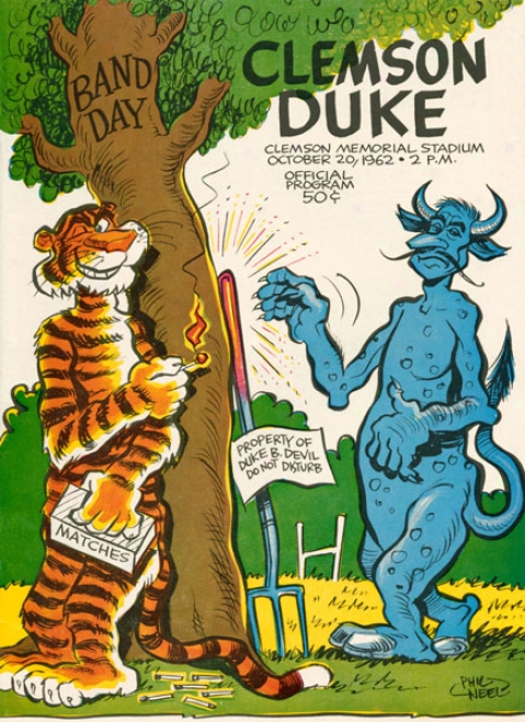 1962 Clemson Tigers Vs. Duke Blue Devils 36 X 48 Canvas Historic Football Print