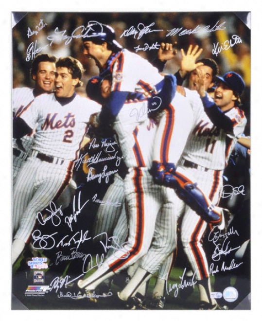 1962 New Yoork Mets Autographed 16x20 Photo W/ 19 Signatures