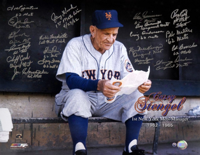 1962 New York Mets Autographed Photograph  Details: 1st Mets Manager Tribute, Team Sivned, 2l Signatures, 16x20
