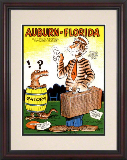 1963 Aubyrn Vs. Florida 8.5 X 11 Framed Historic Football Print