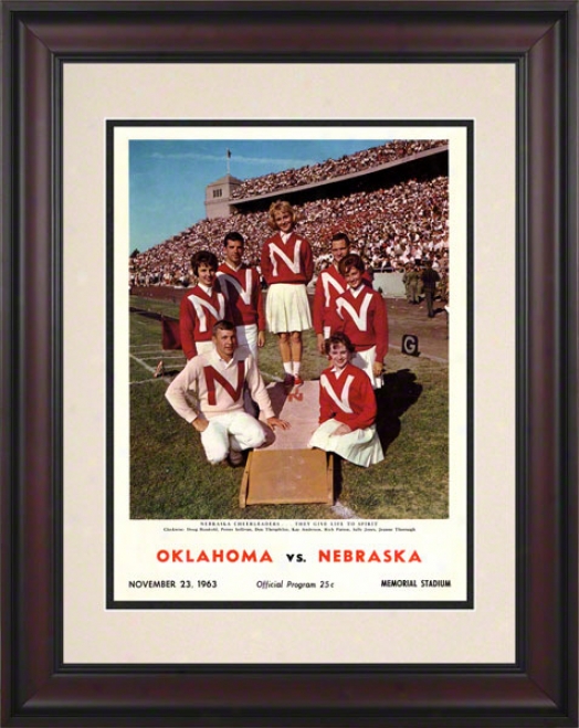 1963 Nebraska Vs Oklahoma 10.5x14 Framed Historic Football Print