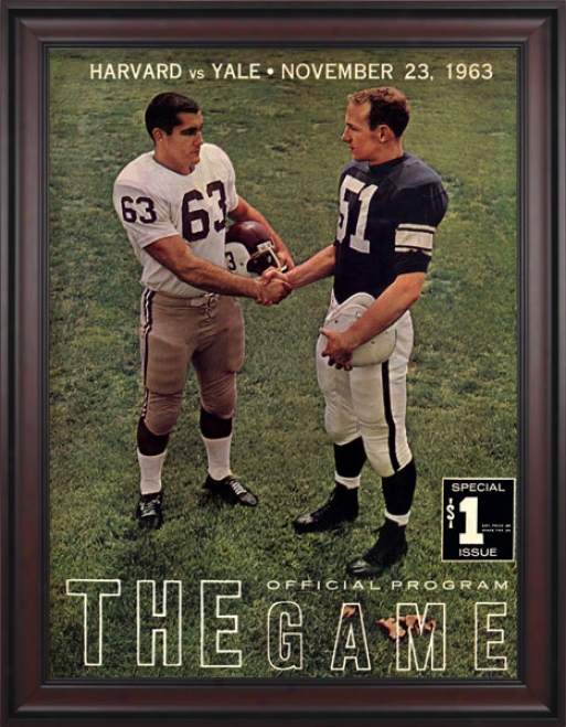 1963 Yale Bulldogs Vs. Harvard Crimon 36 X 48 Framed Canvas Historic Football Print