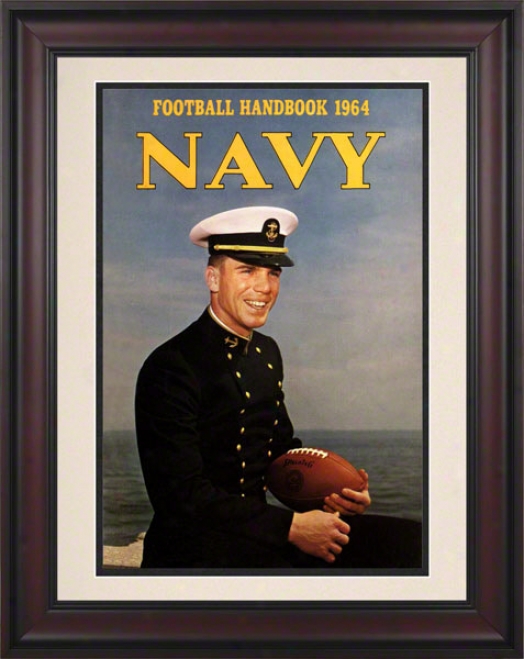 1964 Navy Staubach Program Print 10.5 X 14 Framed Historic Football Print