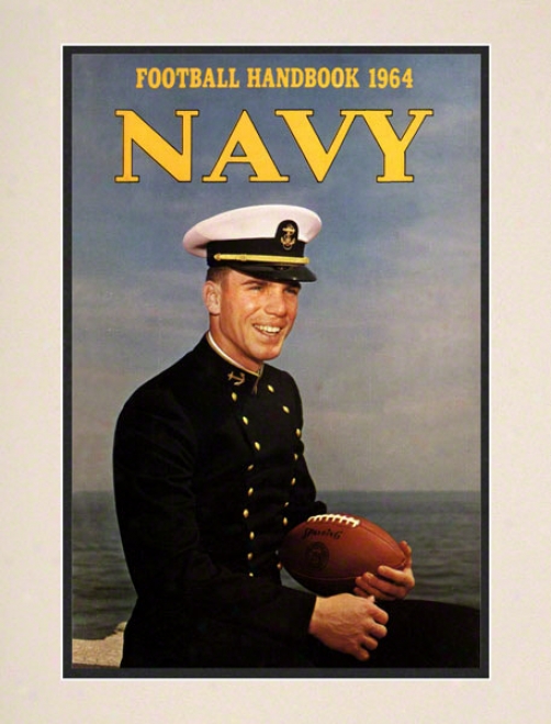 1964 Navy Staubach Program Print 10.5 X 14 Matted Historic Football Print