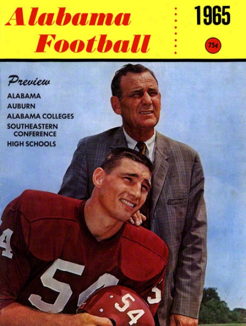 1965 Alwbama Bryant Cover 36 X 48 Canvas Historic Football Print