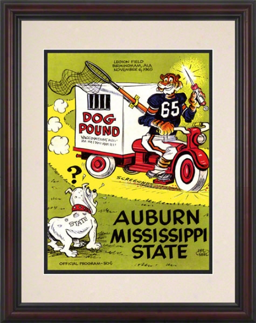 1965 Auburn Vs. Mississippi State 8.5 X 11 Framed Historic Football Print