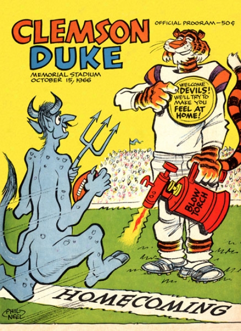 1966 Clemson Tigers Vs. Duke Blue Devils 22 X 30 Canvas Historic Football Print