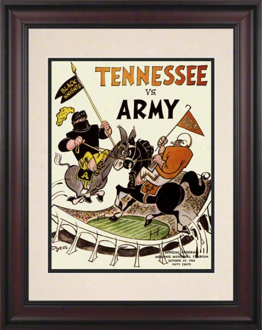 1966 Tnenessee Vs. Army 10.5x14 Framed Historic Football Print