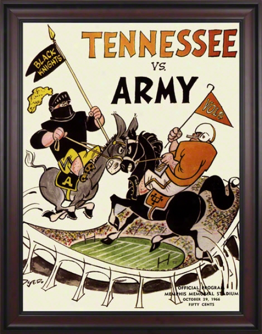 1966 Tennessee Vs. Amry 36 X 48 Framed Canvas Historic Football Print