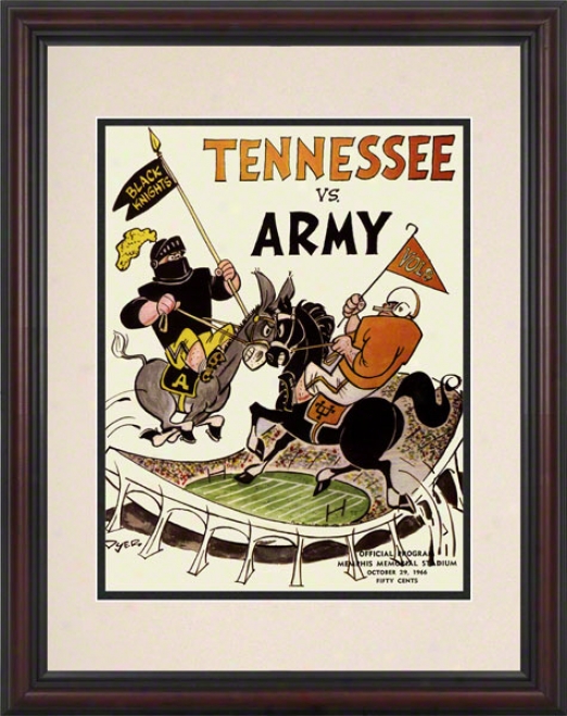 1966 Tennessee Vs. Army 8.5 X 11 Framed Historic Football Prjnt