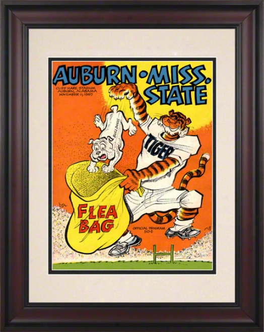 1967 Auburn Vs. Mississippi State 10.5x14 Framed Historic Football Mark