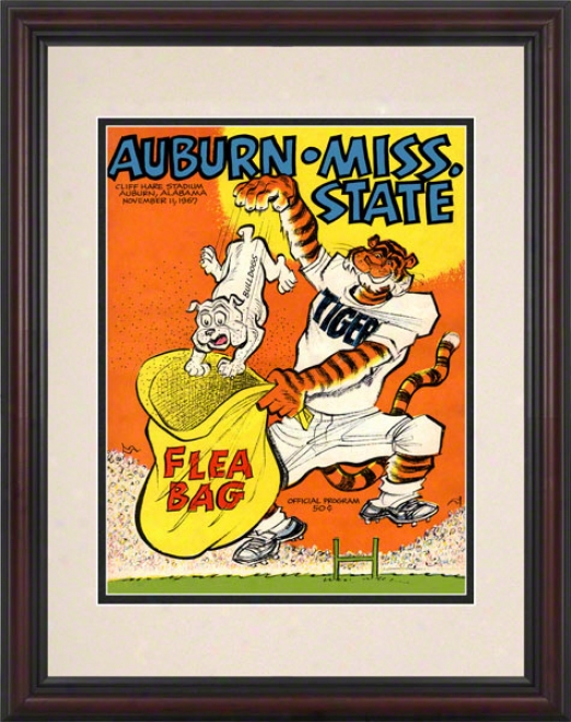 1967 Auburn Vs. Mississippi State 8.5 X 11 Framed Historic Football Print