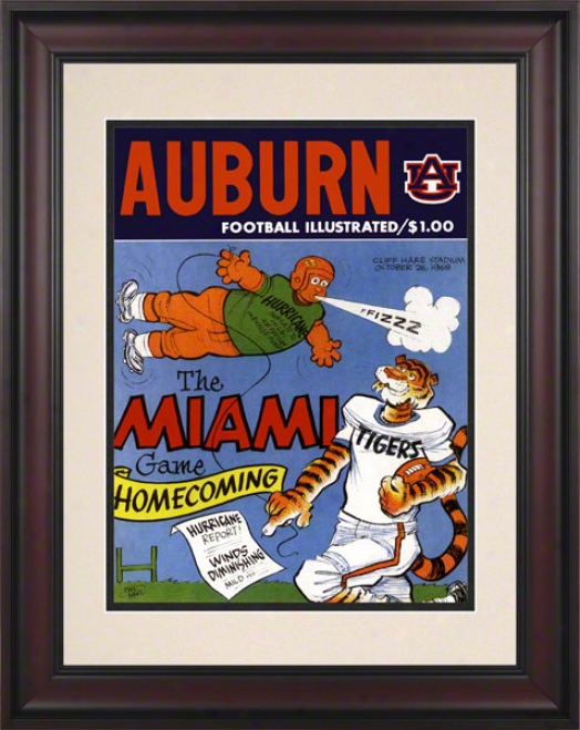 1968 Auburn Vs. Miami 10.5x14 Framed Historic Football Print