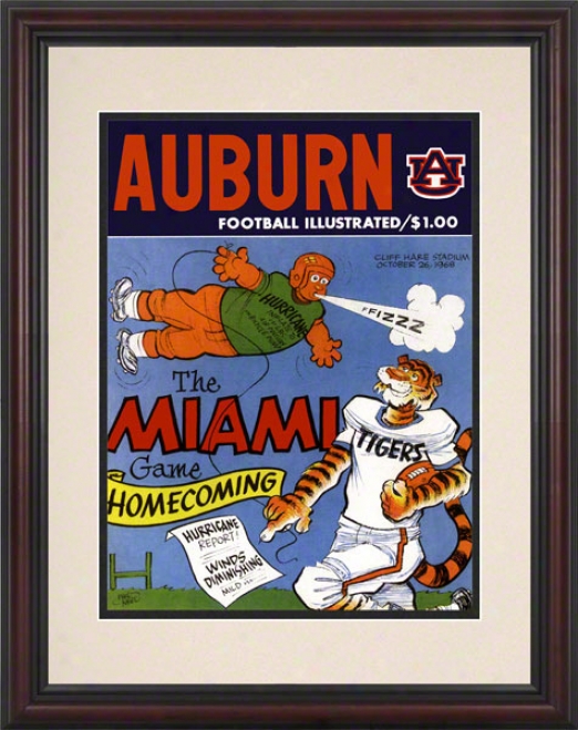 1968 Auburn Vs. Miami 8.5 X 11 Framed Historic Football Print