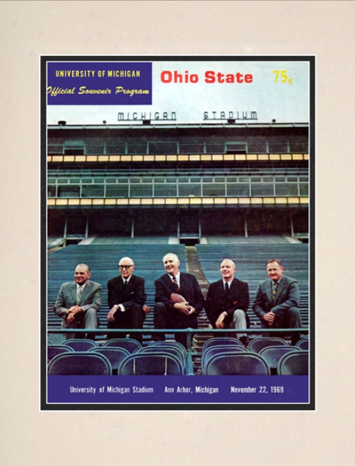 1969 Michigan Wolverines Vs. Ohio State Buckeyes 10.5x14 Matted Historic Football Mark
