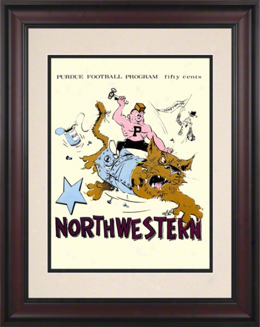 1969 Purdue Vs. Northwestern 10.5x14 Framed Historic Football Print