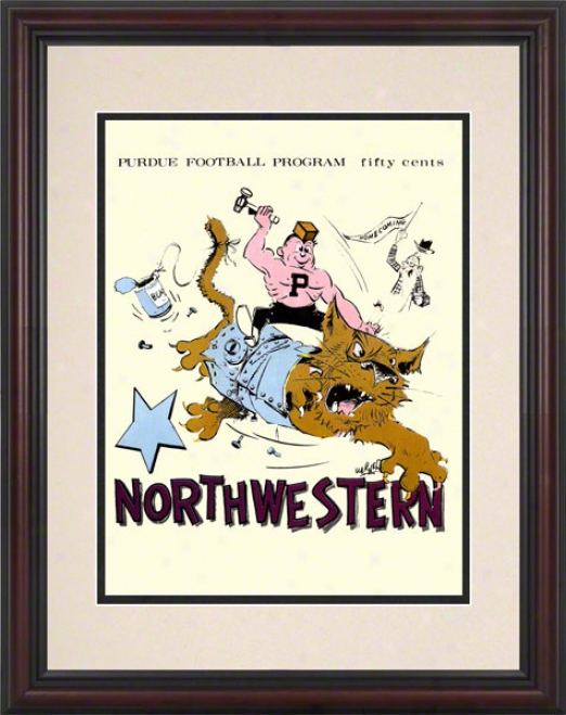 1969 Purdue Vs. Northwestern 8.5 X 11 Framed Historic Football Print