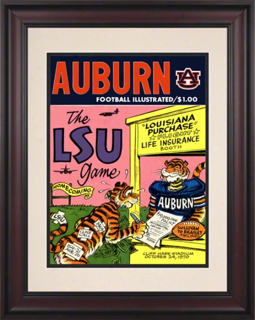 1970 Auburn Vs. Lsu 10.5x14 Framed Historic Football Print