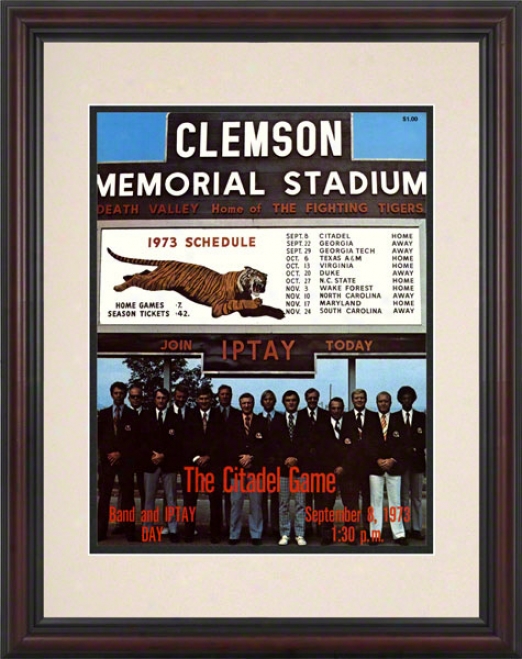 1973 Clemson Vs. Citadel 8.5 X 11 Framed Historic Football Print