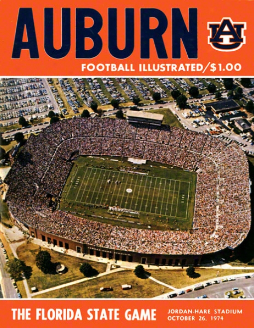 1984 Auburn Vs. Florida State 22 X 30 Canvas Historic Football Print