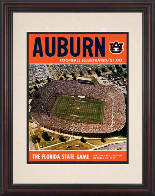 1974 Auburn Vs. Floruda State 8.5 X 11 Framed Historic Football Print