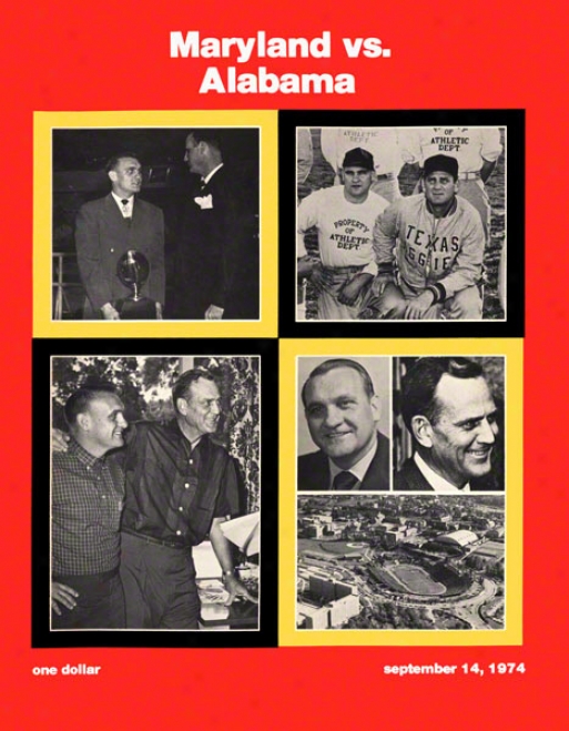 1974 Maryland Vs. Alabama 36 X 47 Cqnvas Historic Football Print