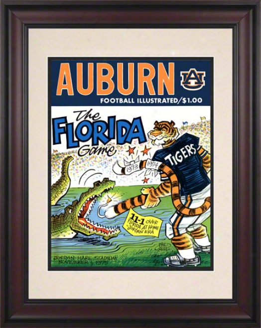 1975 Auburn Vs. Florida 10.5x14 Framed Historic Foootball Print