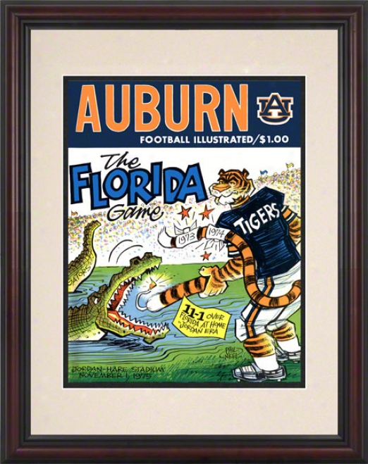 1975 Auburn Vs. Florida 8.5 X 11 Framed Historic Football Print