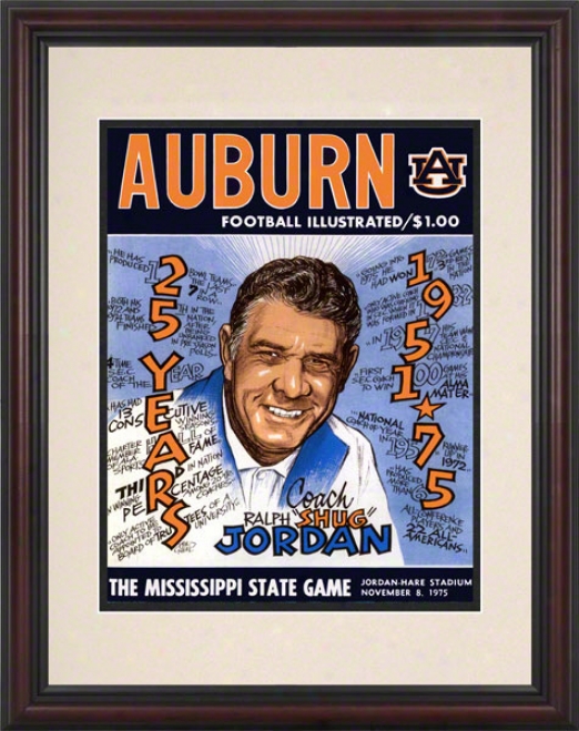1975 Auburn Vs. Mississippi State 8.5 X 11 Framed Historic Football Print