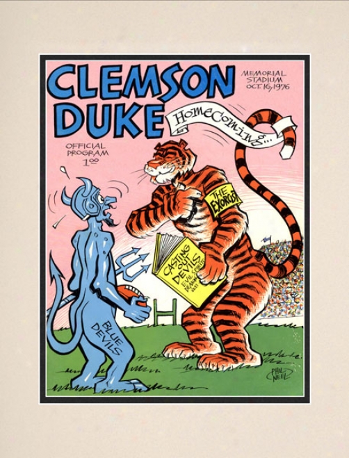 1976 Clekson Tigers Vs. Duke Blue Devils 10.5x14 Matted Historic Football Print