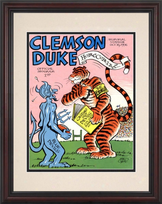 1976 Clemson Tigers Vs. Duke Blue Devils 8.5 X 11 Framed Historic Football Print