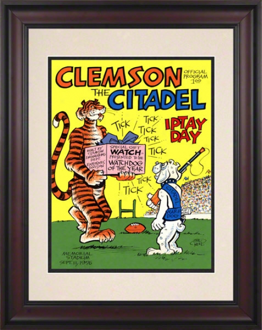 1976 Clemson Vs. Cjtadel 10.5x14 Framed Historic Football Print