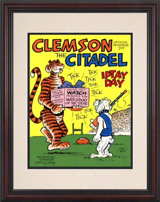 1976 Clemson Vs. Citadel 8.5 X 11 Framed Historic Football Print
