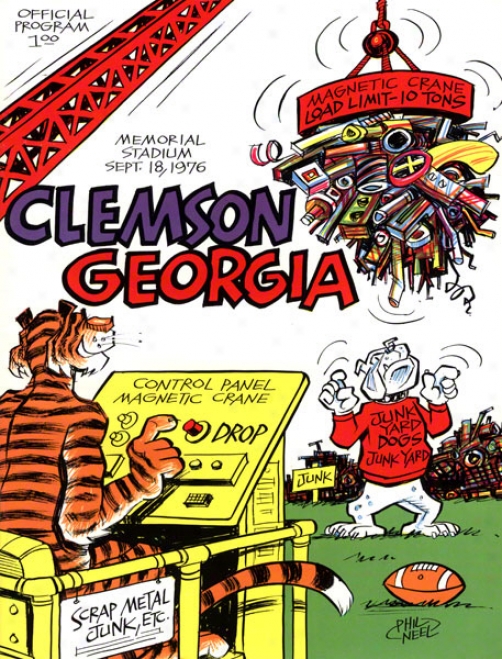 1976 Clemson Vs. Georgia 36 X 48 Canvas Historic Football Print