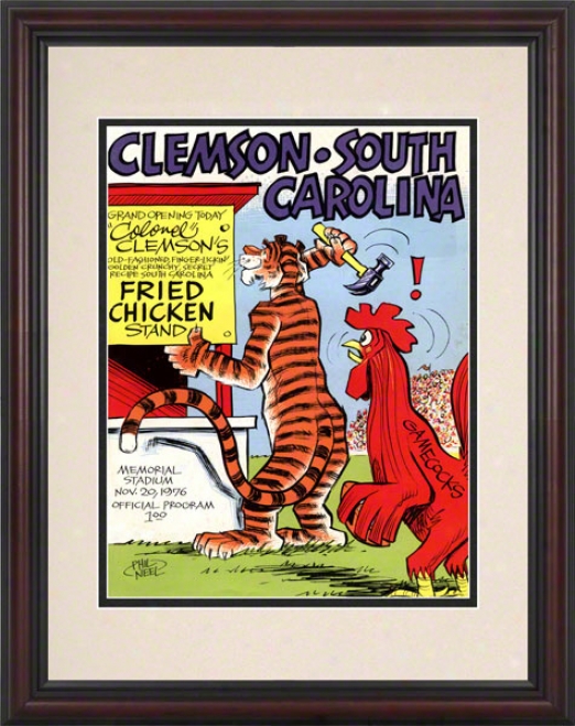 1976 Clemson Vs. South Carolina 8.5 X 11 Framed Historic Football Print
